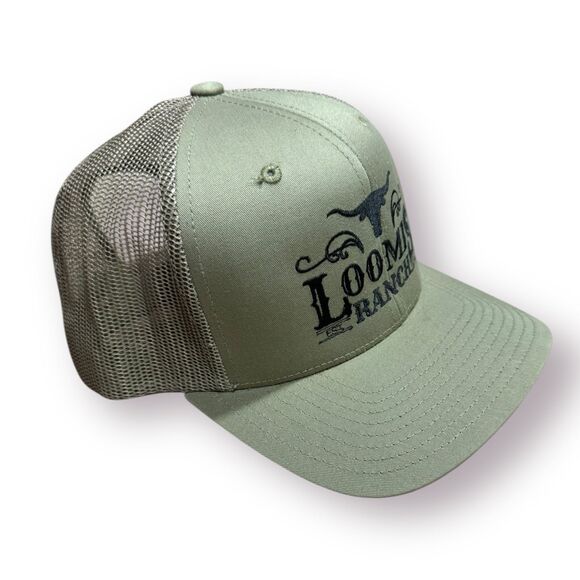 Loomis Ranch Green Trucker Hat Snapback Cap‎ OSFM Mesh Back - Picture 2 of 6